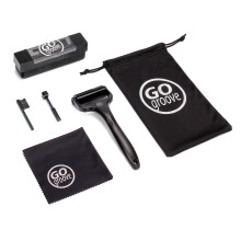 GOgroove Kit de limpieza de discos de vinilo 6 en 1, cepillo de terciopelo para tocadiscos, rodillo de silicona, limpiador de cepillo, batidor de