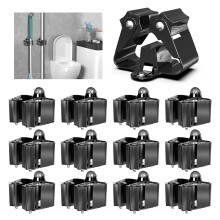 Porta scopa da parete in acciaio inox 3-H, confezione da 12, organizer per scopa resistente, con montaggio a parete, con montaggio sicuro per cuc
