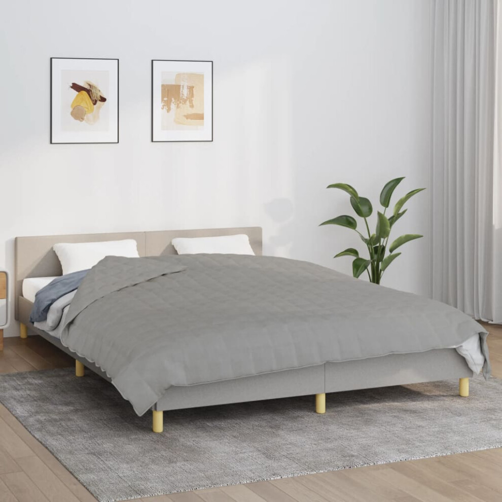 Vidaxl (Grey, 200 X 200 Cm/9 Kg) Weighted Blanket Bedding Anxiety Blanket Bedroom Quilt Blanket Fabric