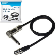 HQRP 4-benet ministik (TA4F) til h?jrevinklet 1/4-tommer stik instrumentkabel kompatibelt med Shure WA304 udskiftning