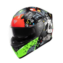 Modulrn celooblicejov prilba KYPARA s dvojitm zornkem a certifikac DOT pro impresionismus (Black Pocker L)
