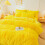 ERLOXO Fluffy Yellow Comforter Cover Set King 3