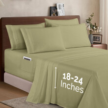 Elegant Comfort 1500 Premium Quality 4-Piece Bed Sheet Set - 18-24 Inch Extra Deep Pocket Smart Storage Pockets Wrinkle Free Ultra Soft 4PC Extra D