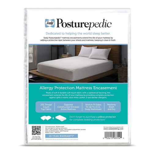 Sealy Sealy Posturepedic Allergy Protection Lynl?s Madras Protector White Twin 1