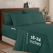 Elegant Comfort 1500 Premium Quality 4-Piece Bed Sheet Set - 18-24 Inch Extra Deep Pocket Smart Storage Pockets Wrinkle Free Ultra Soft 4PC Extra D