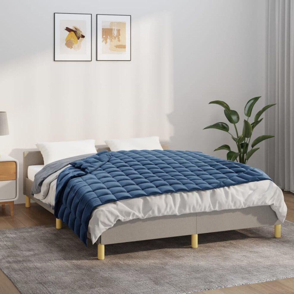 Vidaxl (Blue, 137 X 200 Cm/6 Kg) Weighted Blanket Bedding Anxiety Blanket Bedroom Quilt Blanket Fabric