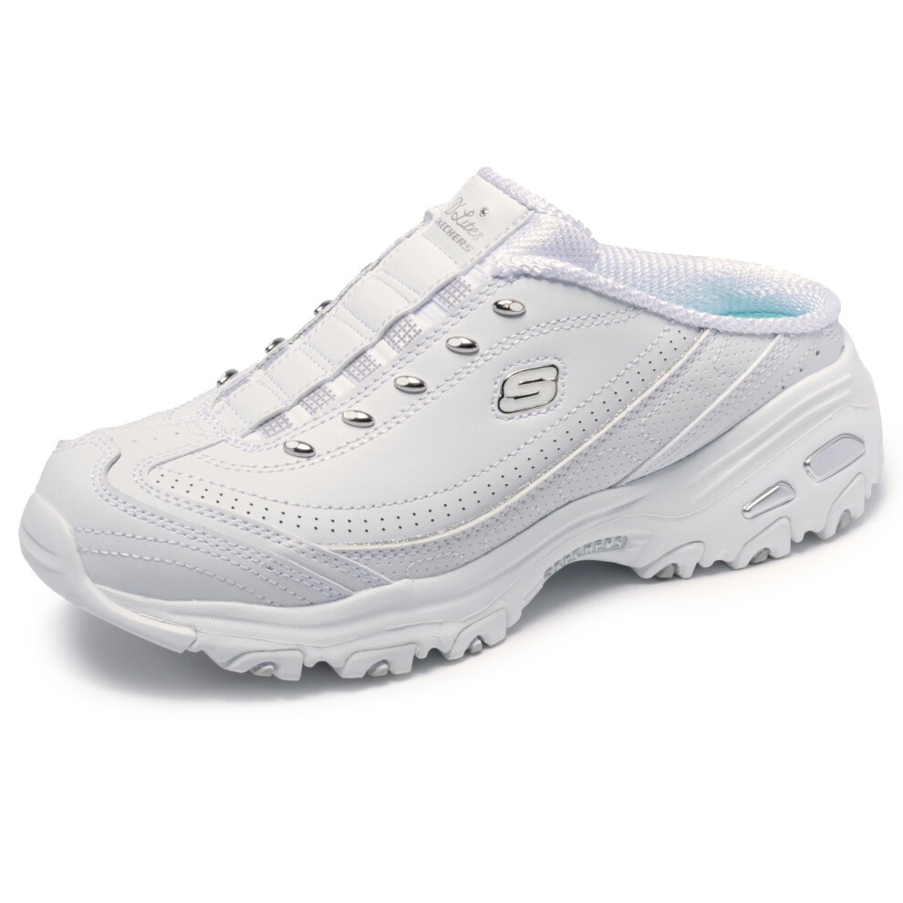 Skechers Sport Women's D'lites Bright Sky Fashion Sneaker White/Silver 5.5 W Us