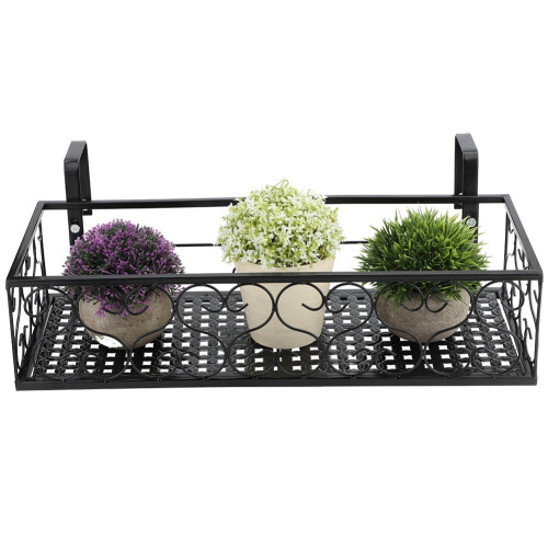 Durable Iron Flower Rack Balcony Railing Shelf Anti-Rust Pot Stand