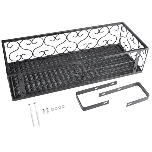 Durable Iron Flower Rack Balcony Railing Shelf Anti-Rust Pot Stand 1