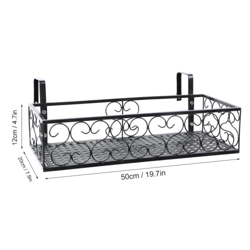 Durable Iron Flower Rack Balcony Railing Shelf Anti-Rust Pot Stand 2
