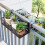 Durable Iron Flower Rack Balcony Railing Shelf Anti-Rust Pot Stand 12