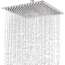 Tête de Douche Pluie Haute Pression, Acier Inoxydable 304, 12 Pouces