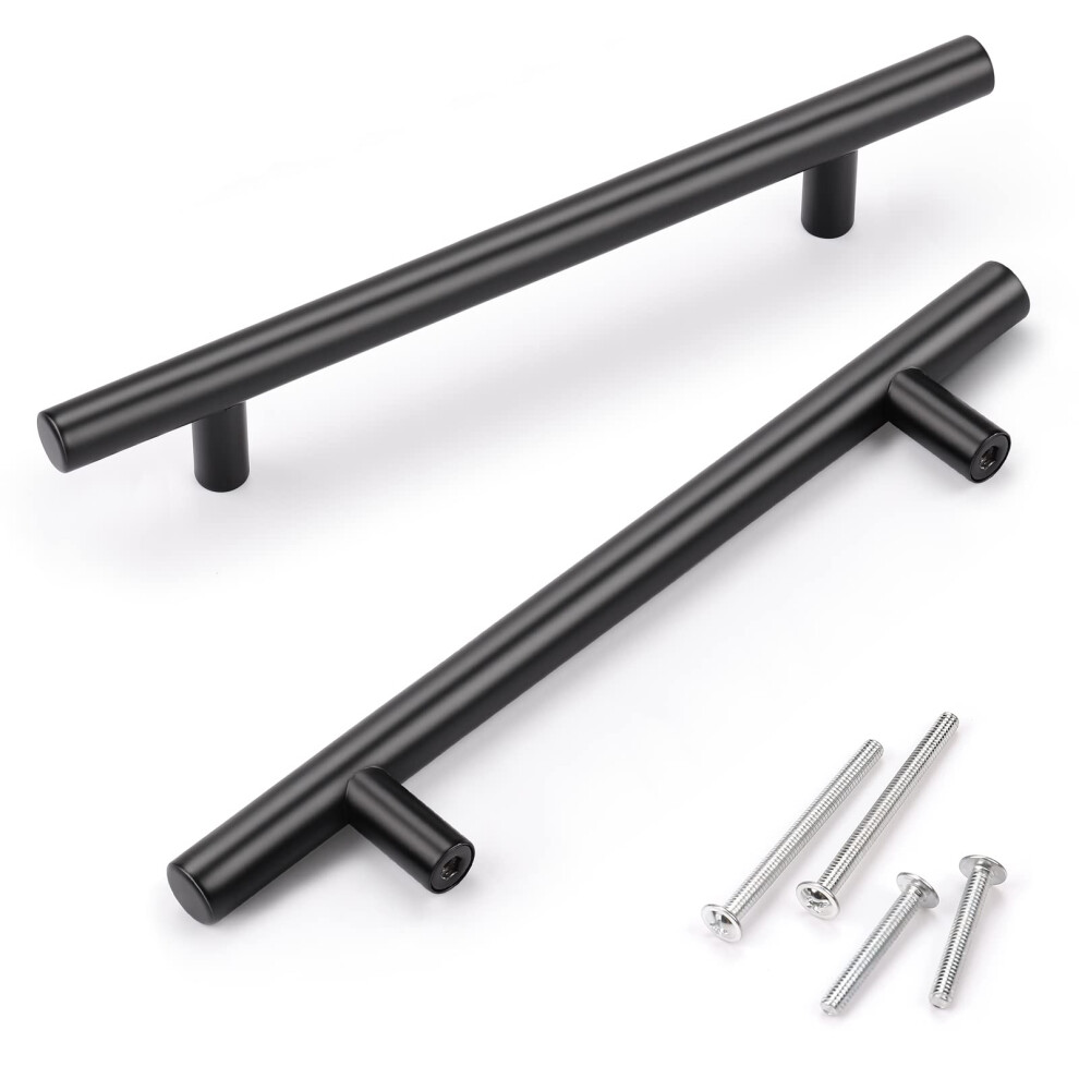 Knobwell 30 Pack 5 In Black Handles For Cabinet Euro Style Matte Black Closet Door Pulls Stainless Steel Black Cabinet Pulls For Wardrobe Cupboard 715668787155