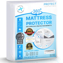 100% waterdichte Queen size matrasbeschermer met ritssluiting tot 16'' diep Premium kwaliteit zeszijdige 360 ??graden matrasomhulling Hypoallergeen G