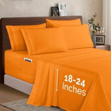 Elegant Comfort 1500 Premium Quality 4-Piece Bed Sheet Set - 18-24 Inch Extra Deep Pocket Smart Storage Pockets Wrinkle Free Ultra Soft 4PC Extra D