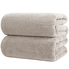 POLYTE Snabbtorkande Lintfri Mikrofiber Badlakan, 35 x 70 tum, Pack om 2 (Beige)