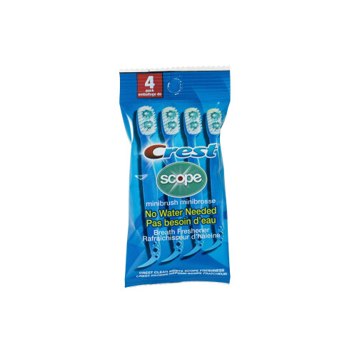 Crest Crest Scope | Mini Brushes-Disposable Toothbrushes with Toothpaste and Pick For Work or Travel (4 count, 6 pack (24 brushes)) 1