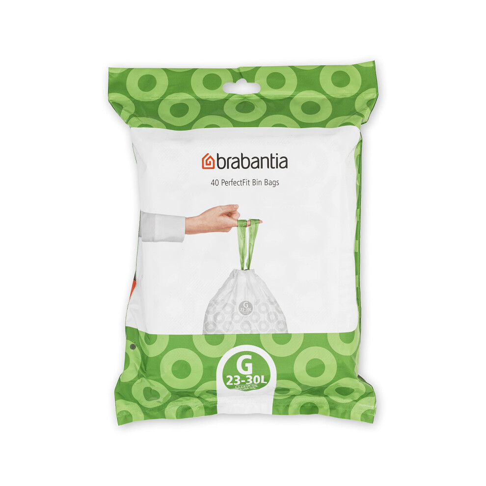 Brabantia Bin Liners, Size G, 23-30 L - 40 Bags