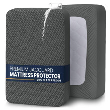 Utopia beddengoed waterdichte matrasbeschermer California King Size (grijs) Premium 3D luchtzachte stof matrashoes past 17 inch diep ademend aansluit