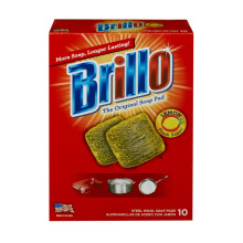 Tampons à récurer en acier Brillo, longue durée, parfum citron (Citron, 10 unités)