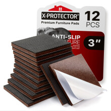 X-PROTECTOR Skridsikre m?belpuder - 12 Premium m?belgribere 3""""! Bedste selvkl?bende m?belf?dder i gummi - ideelle skridsikre m?belbeskyttere - H