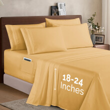 Elegant Comfort 1500 Premium Quality 4-Piece Bed Sheet Set - 18-24 Inch Extra Deep Pocket Smart Storage Pockets Wrinkle Free Ultra Soft 4PC Extra D