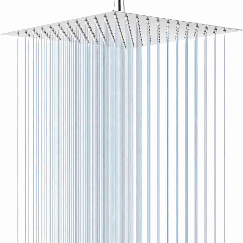 16"""" Large Chrome Rain Shower Head Ceiling Mount - High Pressure Rainfall Showerhead Ultra-Thin 304 Stainless Steel 709414211292