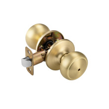 NCSEN Gold Door Knobs Interior Door Knob with Lock Coastal Style Satin Brass Door knob for Privacy and Bedroom