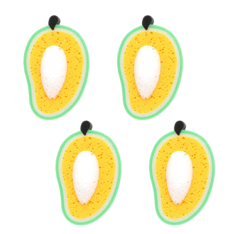 Multifunctional Cleaning Sponges, Fruit Shaped Bath Sponges For Delicate Skin, Decorative Kitchen Or Bathroom Set, Hydrophilic Polyurethane With Dense