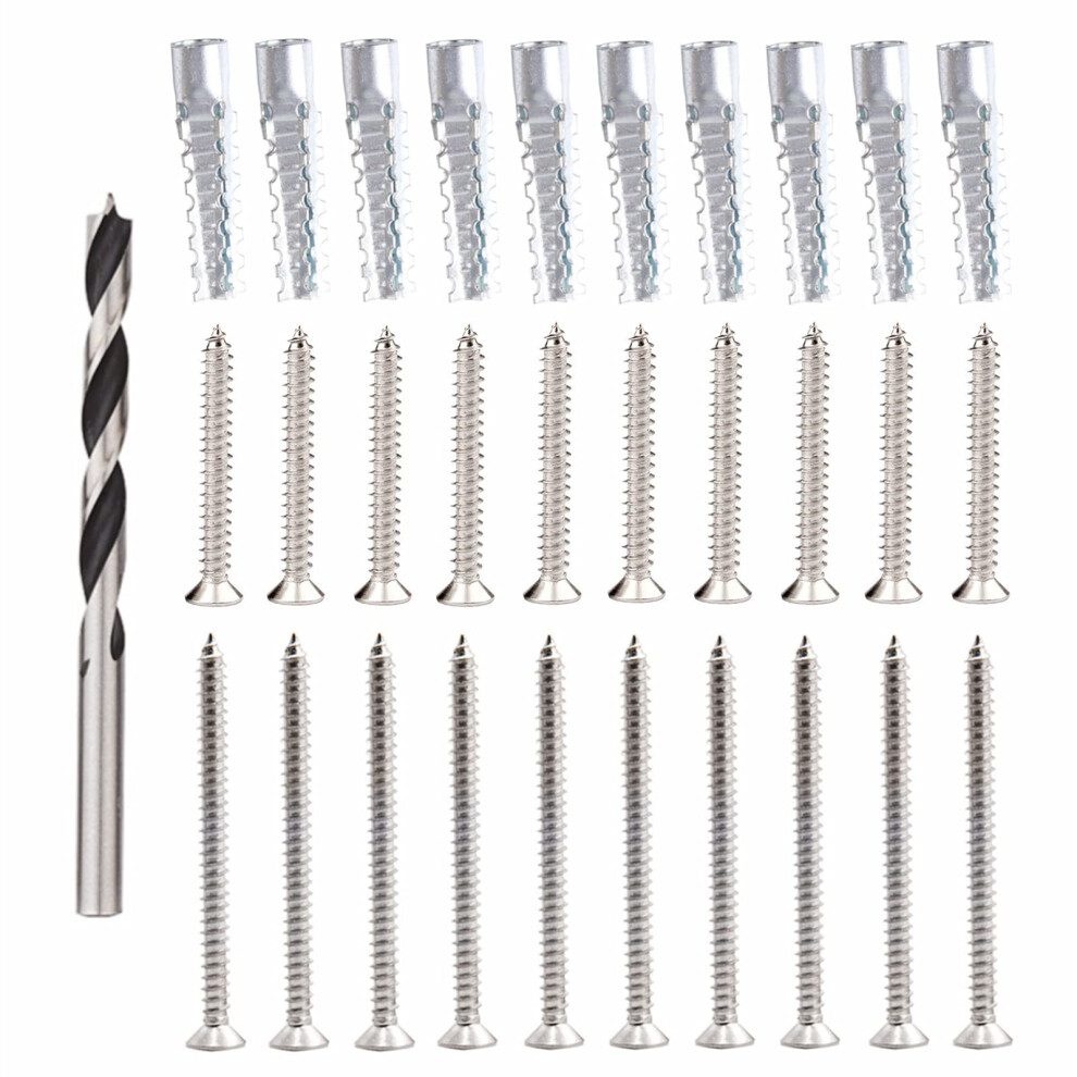 Fireflyweb Screw Door Security Hardware Repair Kit - Jamb Reinforcement & Stripped Hinge Repair (Silver) 752811081876