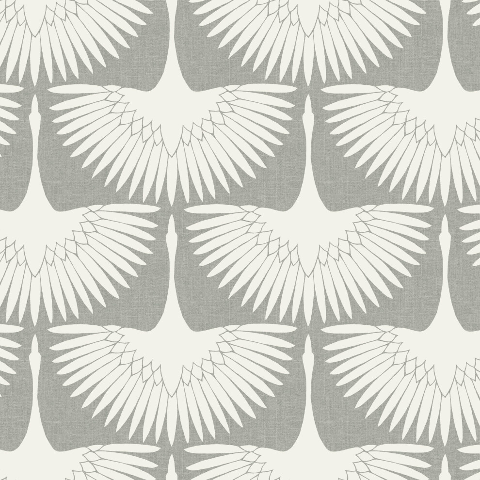 Tempaper X Genevieve Gorder Grey Feather Flock Removable Peel And Stick Wallpaper 20.5 In X 9 Ft Made In The Usa 840293710114