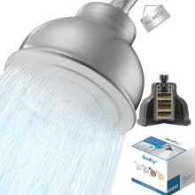 Soffione doccia in acciaio inossidabile con filtri - Soffione doccia filtrato durevole e antiruggine con cartuccia filtrante ad alta capacit? per