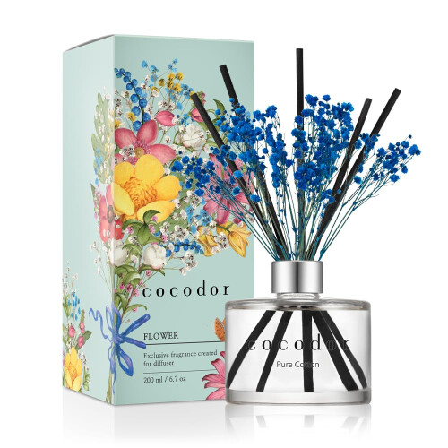 COCODOR Blommande Rördiffusor Set / 6.7oz / Ren Bomull / Doftdiffusor med Sticks 2