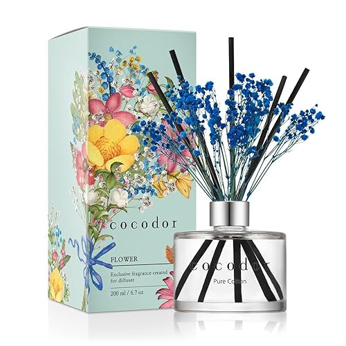 COCODOR Blommande Rördiffusor Set / 6.7oz / Ren Bomull / Doftdiffusor med Sticks 1