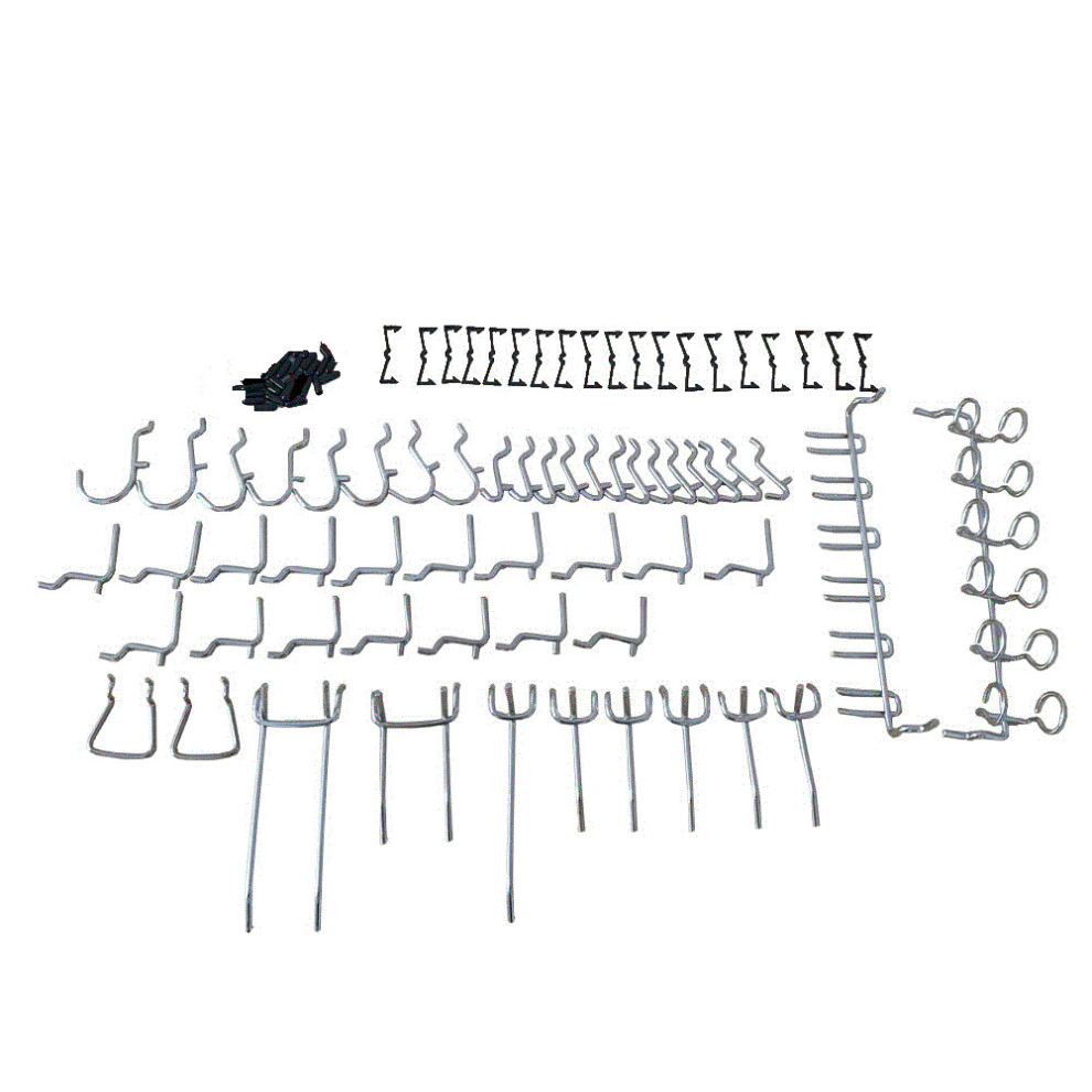51 Pc Nickel Plated Pegboard Hook Set For Organizing Tools & Accessories 4171362446334