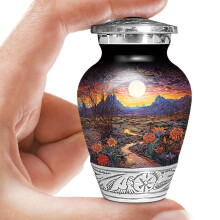 Woestijnbloemenurn voor menselijke as | Aandenken handgemaakte begrafenismonument | Decoratieve crematie-urn voor dames en heren
