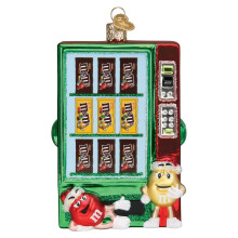 Old World Christmas M&M'S Vending Machine Glass Blown Ornament for Christmas Tree, Handcrafted Holiday Decoration, M&Ms Collection