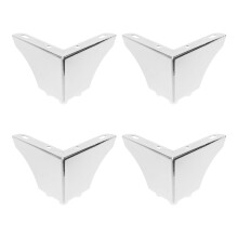 Geesatis 3 inch Table Legs Chrome Metal Sofa Legs Cabinet Decorative Furniture Legs Replacement Silver 4 Pack