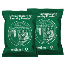 FurGone ? Seedshub 2 poser Dyreh?r Lugt- og pletfjerner til vasket?j 96,7 % h?ropl?sningsbaseret pulvervaskemiddel til t?j Senget?j Effektiv hund