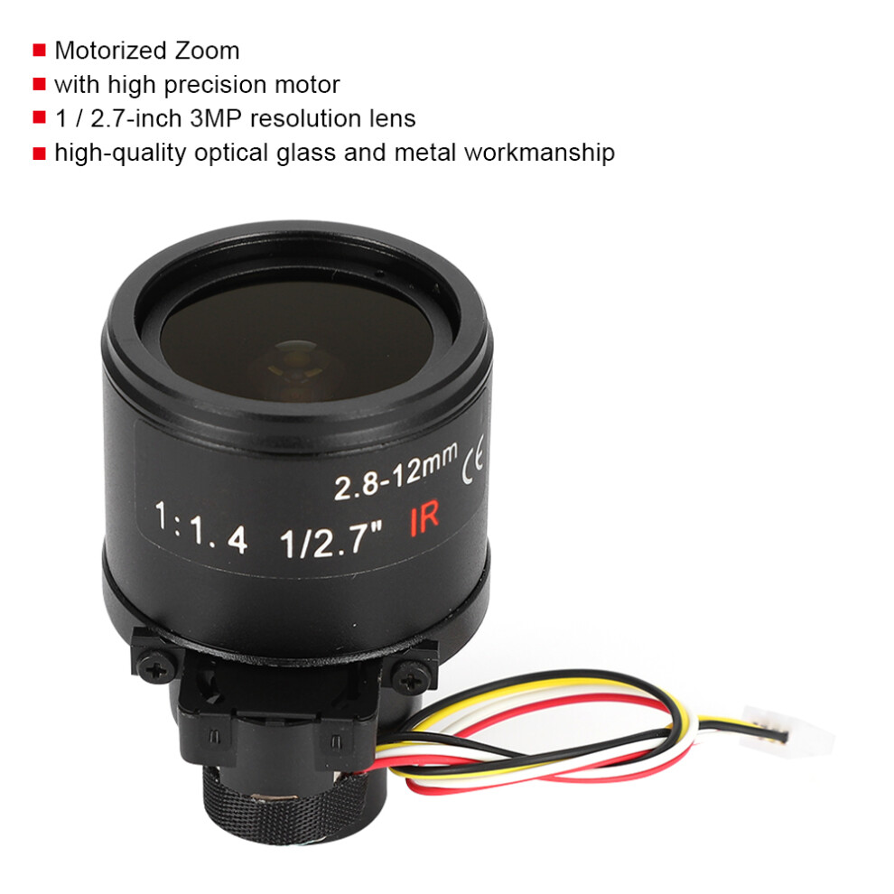 3Mp Motorized 2.8-12Mm Lens For Cctv Camera, Aluminium Alloy 9371362445916