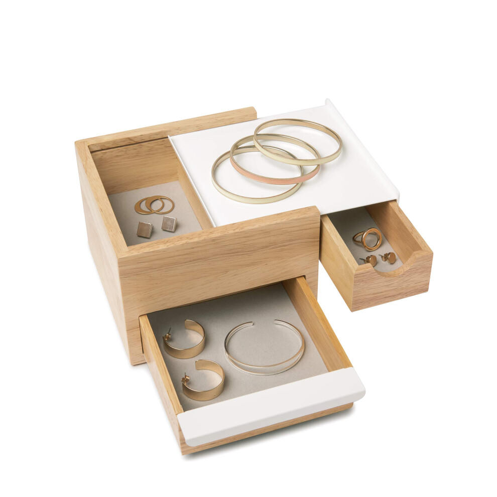 Umbra 1005314-390 Mini Stowit Jewelry Box - White & Natural