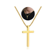 IEFSHINY Gold-Kreuz-Anhänger-Halsketten für Männer – große große Anhängerkette 50,8 cm Gold, religiöse Geschenke für Frauen und Männer