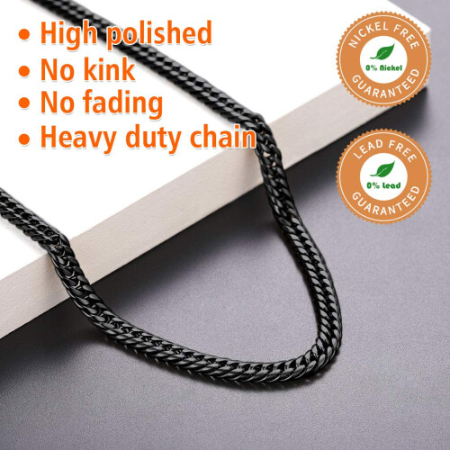 FindChic M?nd Chain Halsk?de Double Curb Cuban Link 6mm 26'' Sort Halsk?de til 1