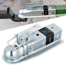 Nilight rechte trailerkoppeling met veiligheidsgrendel en ketting voor 2-inch trekhaakkogel 2-inch kanaal 3500 LBS zware trailler-tongkoppeling voor