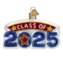 Old World Christmas Class of 2025 Glass Blown Ornament for Christmas Tree Handcrafted Holiday Decoration Class of Collection