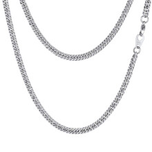 FindChic Herre Chain Cuban Link Halsk?de Rustfrit St?l Dobbelt Tight Curb Link Chain Halsk?de til m?nd/kvinder 3MM 20''