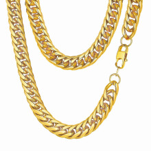 FindChic Hip Hop smykker 18K forgyldte cubanske Link Curb Chains til m?nd 12 mm 26 tommer