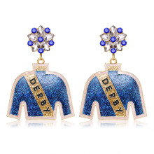 Orecchini derby per tuta da equitazione Orecchini derby con glitter di cristallo Orecchini derby pendenti per tuta da cavallo da corsa per donna