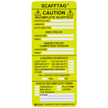 Brady SCAF-STSI594 7-5/8"""" Alto 3-1/4"""" Ancho Polister Color amarillo Scafftag Precaucin Insertos (paquete de 100)