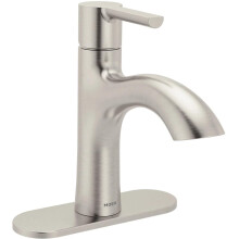 Moen Idris Einhebel-Badezimmerarmatur - Modernes Deckmontage mit Druckablass - 1,2 GPM (gebürstetes Nickel)